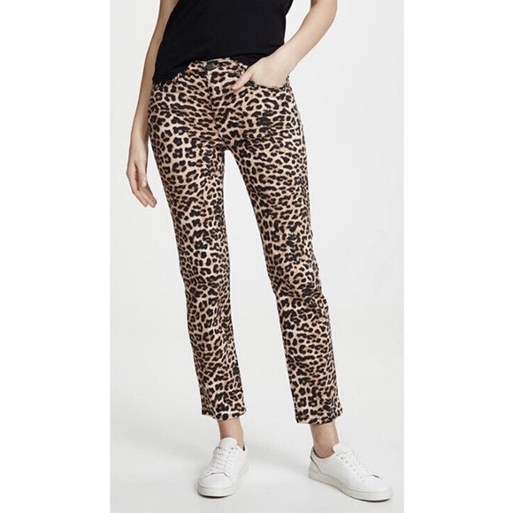Hudson Jeans Nico Cigarette Leopard Print Skinny Pants Size 26 MSRP $185 - Picture 1 of 5